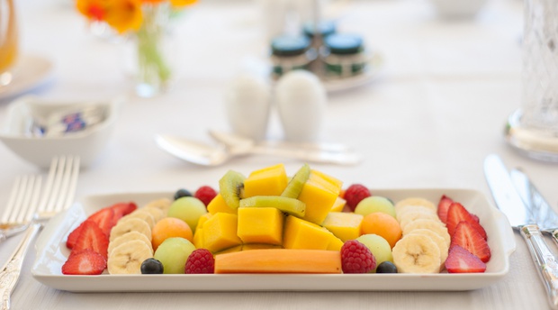 Johan's legendary fruit platters are an integral part of the Blaauwheim breakfast.